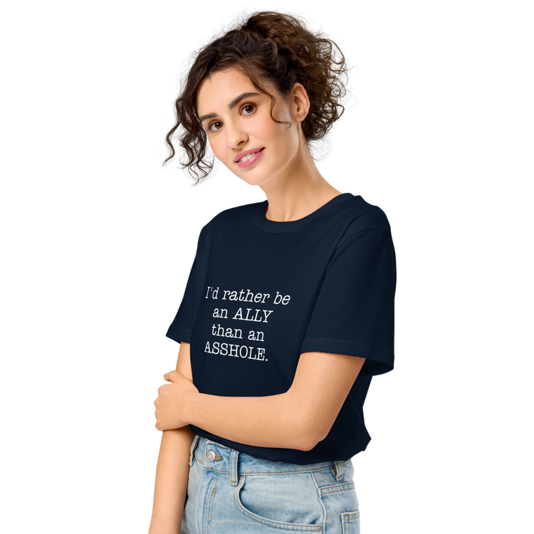 Be an Ally unisex organic mid-light t-shirt - Navy Blue
