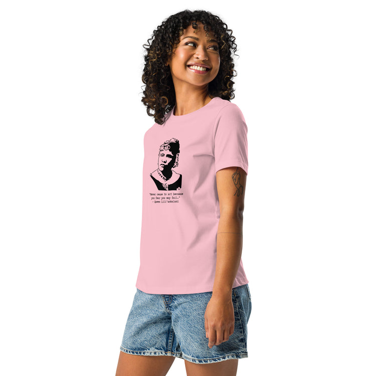Queen Liliʻuokalani "Never cease to act because you fear you may fail" Relaxed T-shirt