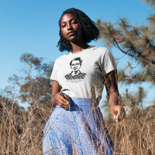 Pauli Murray Don't Get Mad, Get Smart Relaxed T-shirt worn in a lifestyle photo